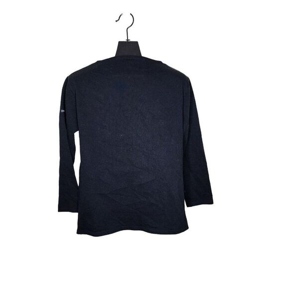 Saint James Boat Neck Thick Cotton Pullover Shirt Top Womens Size M Black - Picture 4 of 8